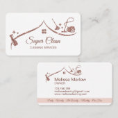 Maid Cleaning House Mousserend roos gold Visitekaartje (Voorkant / Achterkant)