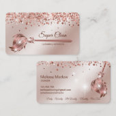 Maid Cleaning House Mousserend roos gold Visitekaartje (Voorkant / Achterkant)