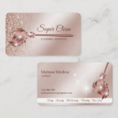 Maid Cleaning House Mousserend roos gold Visitekaartje (Voorkant / Achterkant)