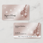 Maid Cleaning House Mousserend roos gold Visitekaartje (Voorkant / Achterkant)