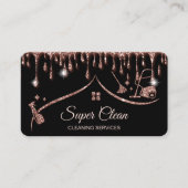 Maid Cleaning House Mousserend roos gold Visitekaartje (Voorkant)