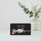 Maid Cleaning House Mousserend roos gold Visitekaartje (Staand voorkant)