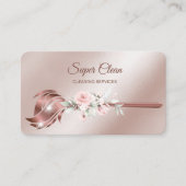 Maid Cleaning House Mousserend roos gold Visitekaartje (Voorkant)