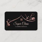 Maid Cleaning House Mousserend roos gold Visitekaartje (Voorkant)