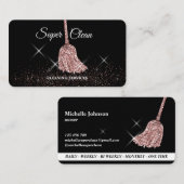 Maid Cleaning House Mousserend roos Goud MOP Busin Visitekaartje (Voorkant / Achterkant)