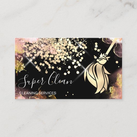Maid Cleaning House Mousserend Visitekaartje (Voorkant)