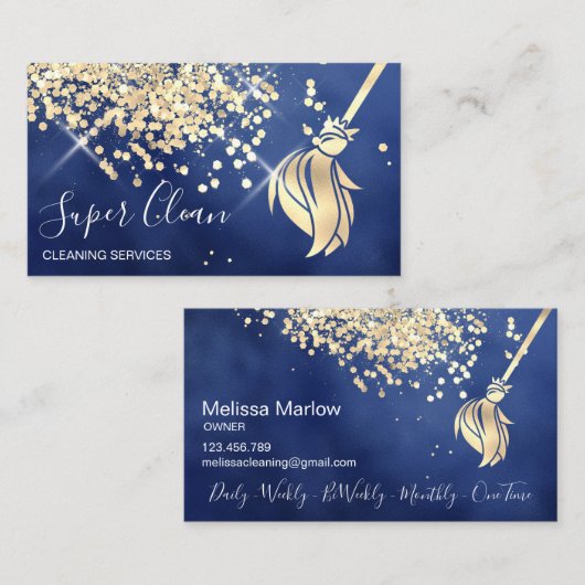 Maid Cleaning House Mousserend Visitekaartje (Voorkant / Achterkant)