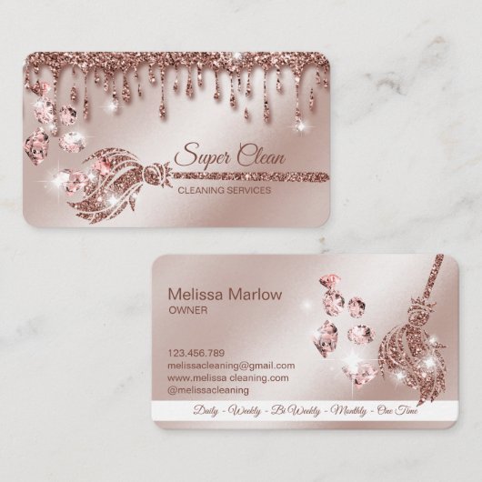 Maid Cleaning House Mousserende gouddiamanten van  Visitekaartje (Voorkant / Achterkant)