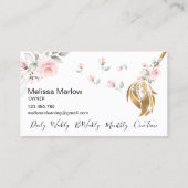 Maid Cleaning House Mousserende goudflorale Visitekaartje (Achterkant)