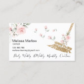 Maid Cleaning House Mousserende goudflorale Visitekaartje (Achterkant)