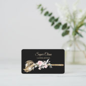 Maid Cleaning House Mousserende goudflorale Visitekaartje (Staand voorkant)