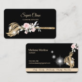 Maid Cleaning House Mousserende goudflorale Visitekaartje (Voorkant / Achterkant)