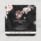 Maid Cleaning House Mousserende roos goudflorale Vierkante Visitekaartje (Achterkant)