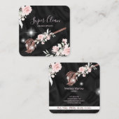 Maid Cleaning House Mousserende roos goudflorale Vierkante Visitekaartje (Voorkant / Achterkant)