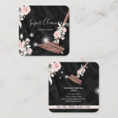 Maid Cleaning House Mousserende roos goudflorale Vierkante Visitekaartje (Voorkant / Achterkant)