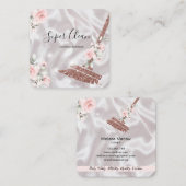 Maid Cleaning House Mousserende roos goudflorale Vierkante Visitekaartje (Voorkant / Achterkant)