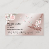 Maid Cleaning House Mousserende roos goudflorale Visitekaartje (Achterkant)