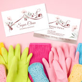Maid Cleaning House Mousserende roos goudflorale Visitekaartje