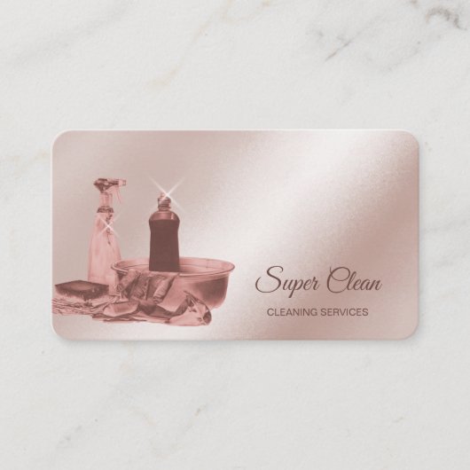 Maid Cleaning House Mousserende roos goudspons Visitekaartje (Voorkant)