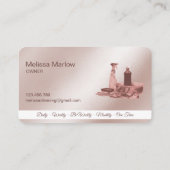 Maid Cleaning House Mousserende roos goudspons Visitekaartje (Achterkant)