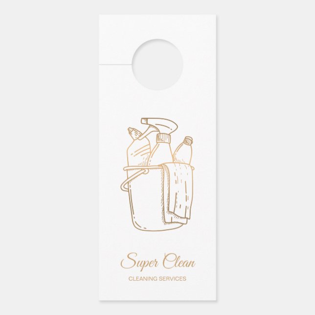 Maid Cleaning House Professional Cleaning Services Deurhanger (Voorkant)