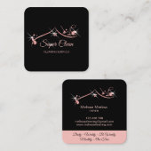 Maid Cleaning House Professional Cleaning Services Vierkante Visitekaartje (Voorkant / Achterkant)