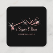 Maid Cleaning House Professional Cleaning Services Vierkante Visitekaartje (Voorkant)