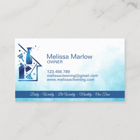 Maid Cleaning House Professional Cleaning Services Visitekaartje (Achterkant)