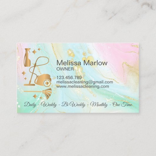 Maid Cleaning House Professional Cleaning Services Visitekaartje (Achterkant)