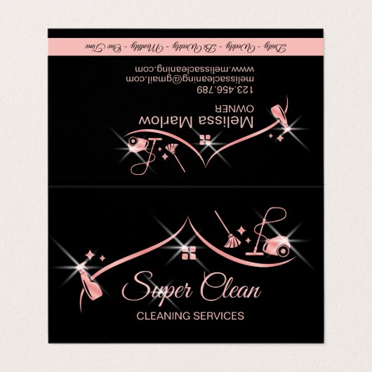 Maid Cleaning House Professional Cleaning Services Visitekaartje (Buitenkant ongevouwen)