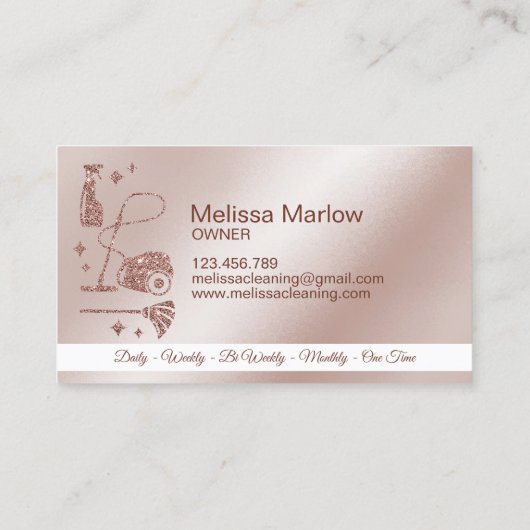 Maid Cleaning House Professional Cleaning Services Visitekaartje (Achterkant)