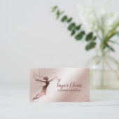 Maid Cleaning House Professional Cleaning Services Visitekaartje (Staand voorkant)