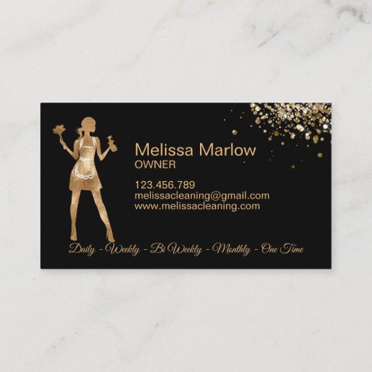 Maid Cleaning House Professional Cleaning Services Visitekaartje (Achterkant)