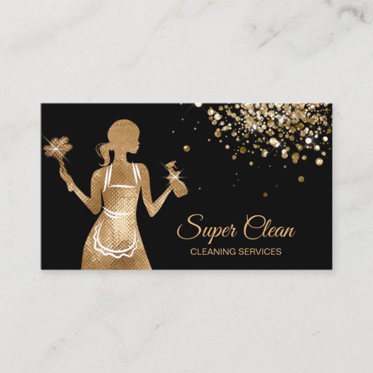 Maid Cleaning House Professional Cleaning Services Visitekaartje (Voorkant)