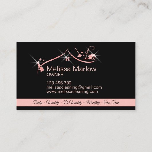 Maid Cleaning House Professional Cleaning Services Visitekaartje (Achterkant)