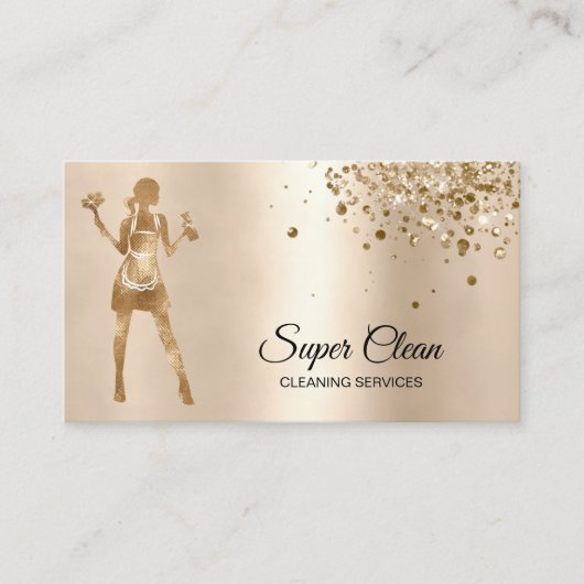 Maid Cleaning House Professional Cleaning Services Visitekaartje (Voorkant)