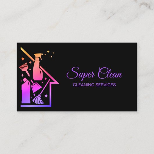 Maid Cleaning House Professional Cleaning Services Visitekaartje (Voorkant)