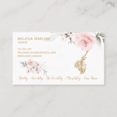 Maid Cleaning House Sparging Gold Floral Business Visitekaartje (Achterkant)