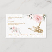 Maid Cleaning House Sparging Gold Floral Visitekaartje (Achterkant)