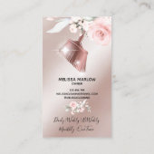 Maid Cleaning House Sparging Gold Floral Visitekaartje (Achterkant)