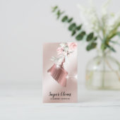 Maid Cleaning House Sparging Gold Floral Visitekaartje (Staand voorkant)