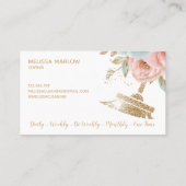 Maid Cleaning House Sparging Gold Floral Visitekaartje (Achterkant)