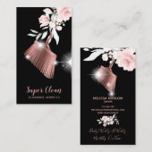 Maid Cleaning House Sparging Gold Floral Visitekaartje (Voorkant / Achterkant)