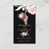 Maid Cleaning House Sparging Gold Floral Visitekaartje (Achterkant)