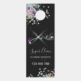 Maid Cleaning House Sparging Holografen Business C Deurhanger