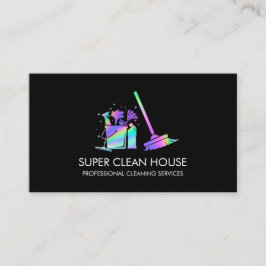 Maid Cleaning House Sparging Holografen Business C Visitekaartje