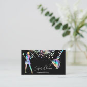 Maid Cleaning House Sparging Holografen Business C Visitekaartje (Staand voorkant)