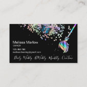 Maid Cleaning House Sparging Holografen Business C Visitekaartje (Achterkant)