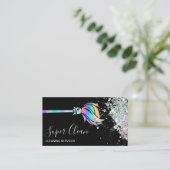 Maid Cleaning House Sparging Holografen Business C Visitekaartje (Staand voorkant)
