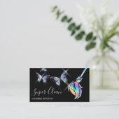 Maid Cleaning House Sparging Holografen Business C Visitekaartje (Staand voorkant)